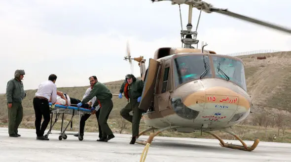پرواز هلیکپوتر اورژانس برای نجات جان زن ورزقانی + جزییات