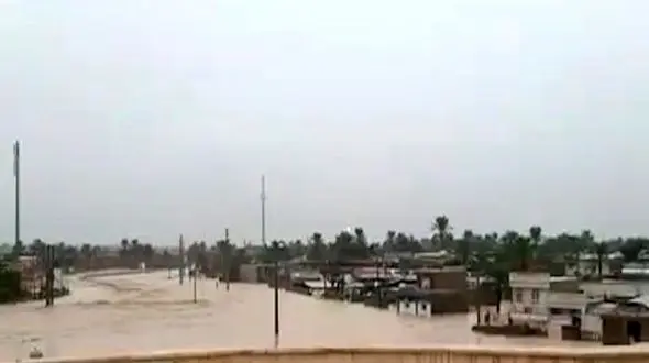 فرار پشت‌بام‌ها از خطر سیل در برازجان+ فیلم