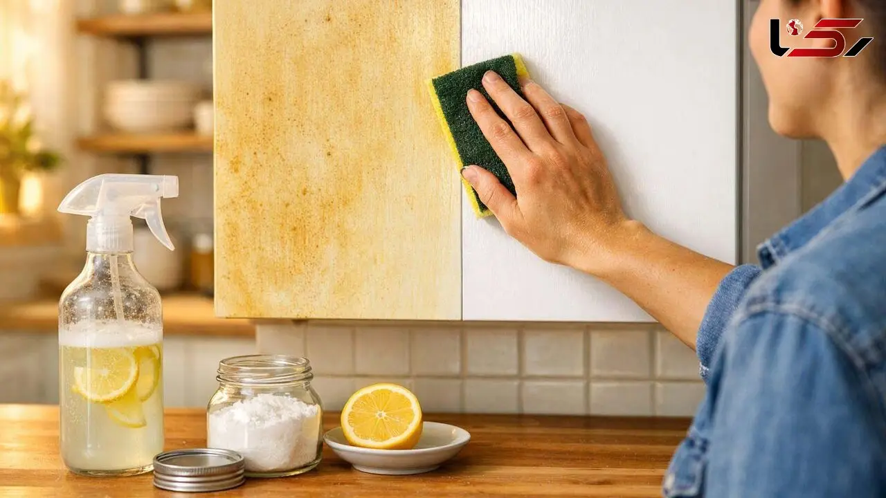 ترفندهای ساده برای تمیز کردن کابینت؛ خداحافظی با چربی‌ های قدیمی