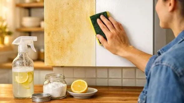 ترفندهای ساده برای تمیز کردن کابینت؛ خداحافظی با چربی‌ های قدیمی