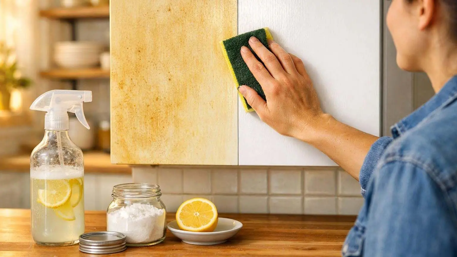روش‌های کاربردی برای پاک کردن چربی کابینت‌های آشپزخانه