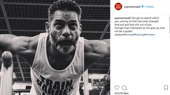 ظاهر متفاوت پیمان معادی در باشگاه ورزشی +عکس