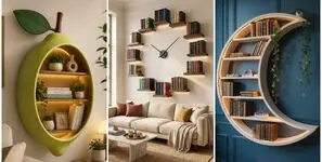 مدل های شیک و متنوع کتابخانه نقلی و بامزه و کم جا