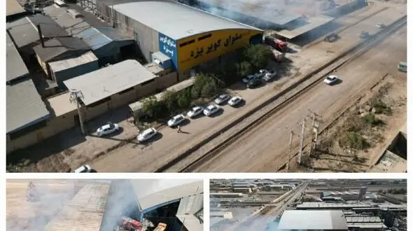 آتش سوزی کارخانه مقوا در یزد/ تلاش برای اطفای حریق