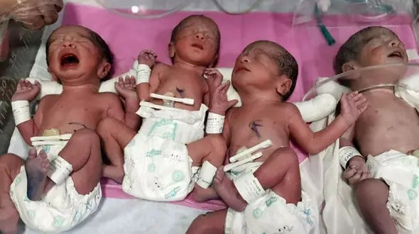 مادری مشهدی 4 قلو به دنیا آورد + عکس