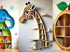 مدل‌ های جذاب کتابخانه دیواری و زمینی برای اتاق کودک