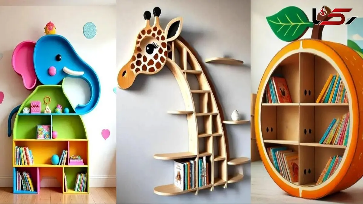 مدل‌ های جذاب کتابخانه دیواری و زمینی برای اتاق کودک