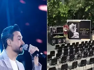 فیلم آوازخوانی مصطفی راغب در مراسم اکبر عبدی/ وداع با سلطان کمدی ایران