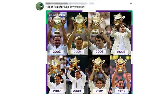 "راجر فدرر" ترند جهانی شد/ پادشاه ویمبلدون هشتمین جام را گرفت +تصاویر 