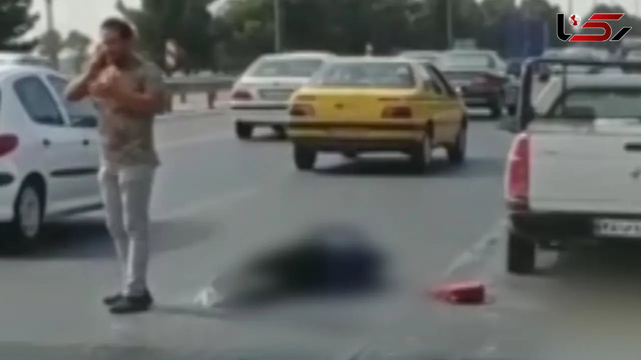 فیلم لحظه خودکشی زن جوان در جاده بهشت زهرا