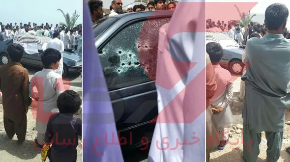 فوری/قتل هولناک 2مرد با رگبار به ماشینی در چابهار + عکس لحظه قتل 