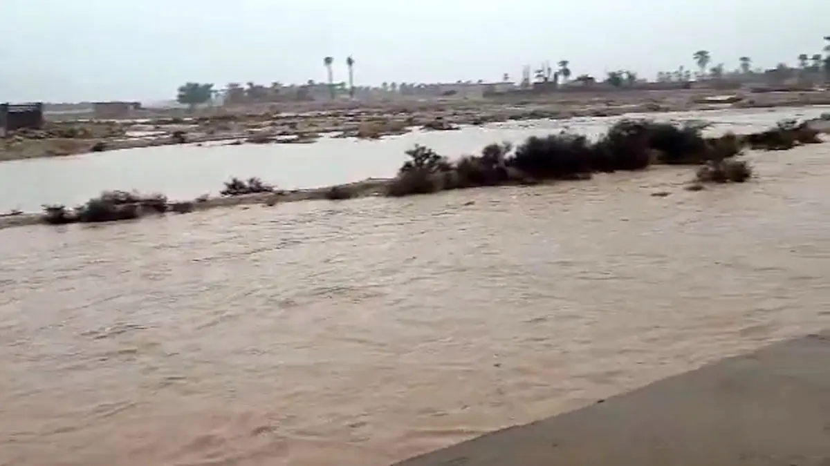 فیلم طغیان رودخانه فصلی در گراش فارس
