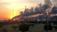 حمله موشکی به پایگاه نفتی عربستان / آتش سوزی بزرگ