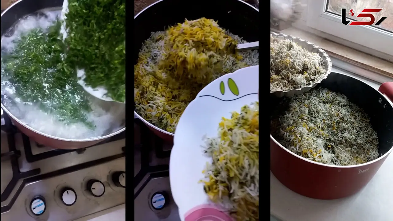 سبزی پلوی تازه و خوشمزه ناهار امروز + فیلم