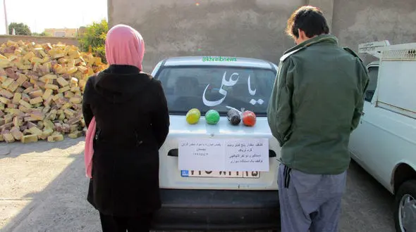 راز زن و مرد مشکوک در خودروی پراید + عکس