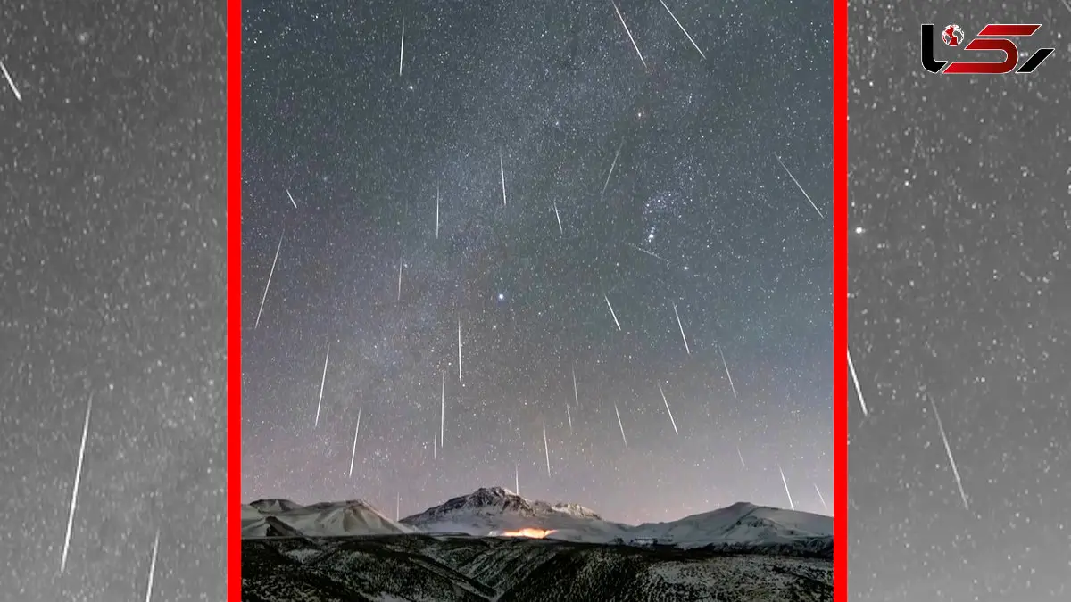فیلم اوج درخشش بارش شهابی جوزایی بر فراز سبلان