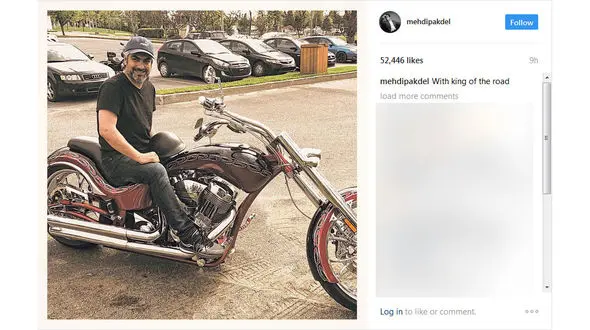 مهدی پاکدل سوار بر یک موتور لوکس+ عکس