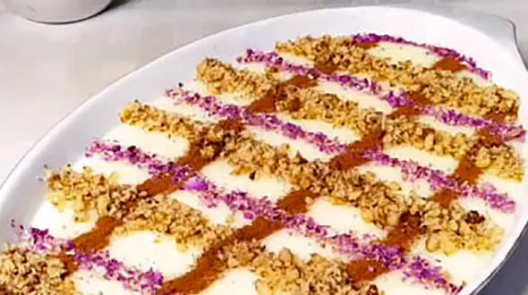 دسر با عطر و طعم بهشتی برای افطاری + فیلم