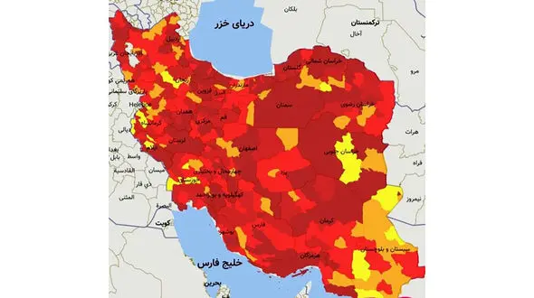 اعلام رنگ بندی شهرهای کرونایی کشور تا 23 مرداد