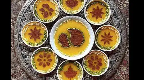 تزیین شله زرد و حلوا برای سفره افطاری +عکس 
