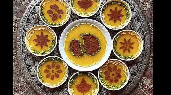 تزیین شله زرد و حلوا برای سفره افطاری +عکس 