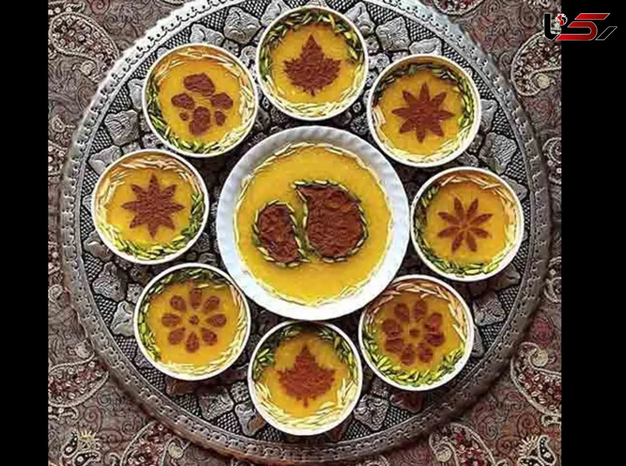 تزیین شله زرد و حلوا برای سفره افطاری +عکس 