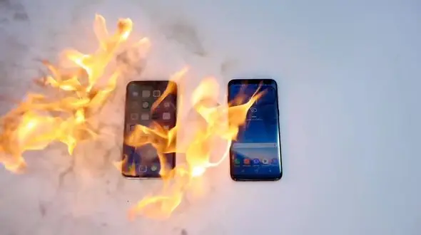 تست آیفون 10 و گلکسی اس 8 در مقابل آتش + فیلم