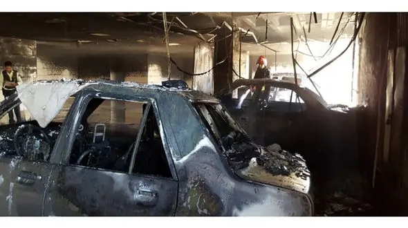 9 مصدوم در آتش‌سوزی یک ساختمان در شیراز