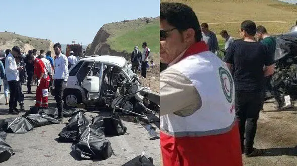 فاجعه در جاده ایلام / مرگ همزمان 8 زن و مرد در صحنه تصادف وحشتناک