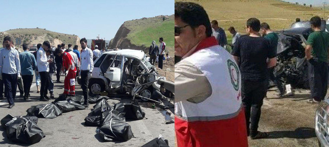 فاجعه در جاده ایلام / مرگ همزمان 8 زن و مرد در صحنه تصادف وحشتناک