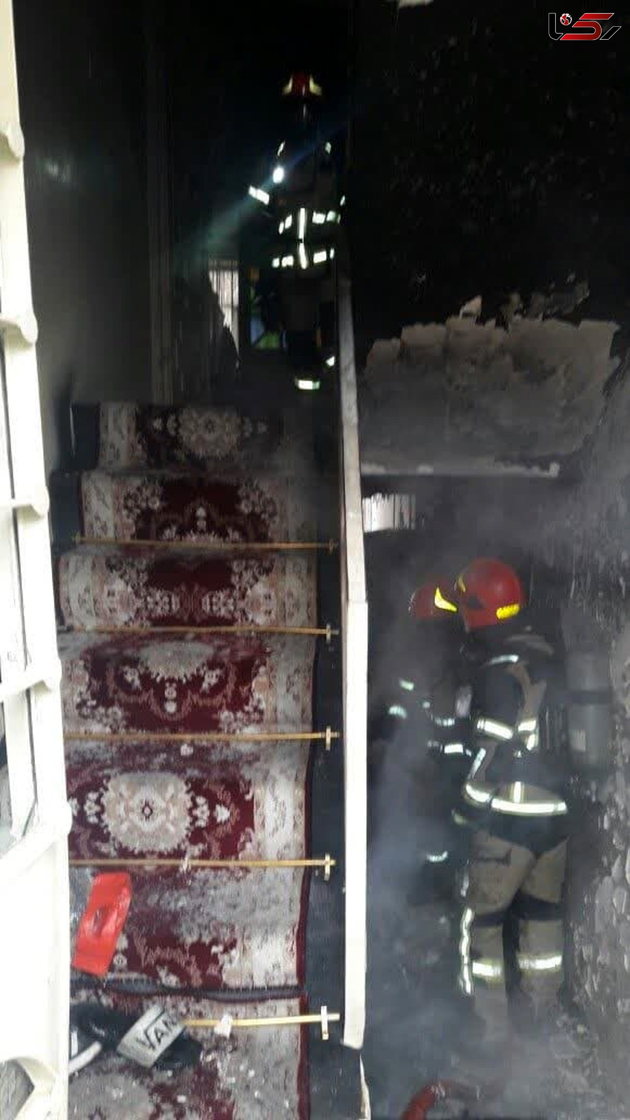 آتش سوزی یک خانه در خیابان دانشگاه قزوین + عکس