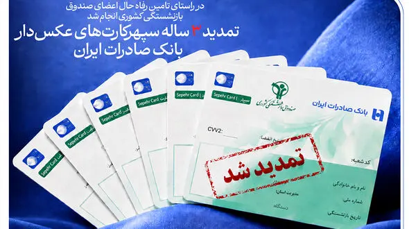 تمدید ۳ ساله سپهرکارت‌های عکس‌دار بانک صادرات ایران