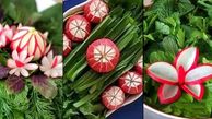 اصول تزئین سبزی مجلسی / هنر چیدمان تربچه و پیازچه