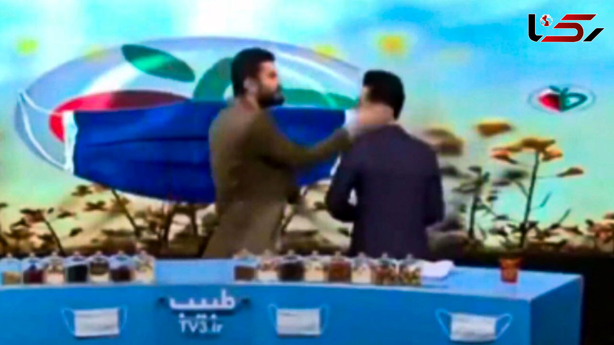 سیلی محکم مجری ایرانی به گوش میهمان در یک برنامه زنده ! + فیلم