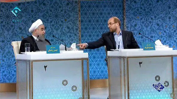 بخش سوم مناظره انتخاباتی ریاست جمهوری با درگیری لفظی روحانی و قالیباف خاتمه یافت + فیلم