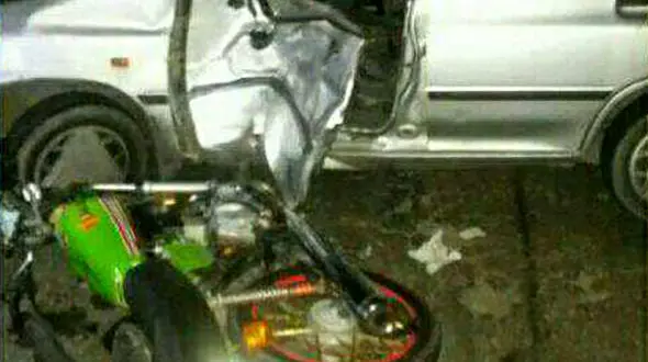 عکسی عجیب از یک تصادف در جاده شمالی + عکس 