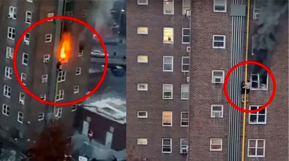 فیلم نفسگیر از فرار 2 جوان از محاصره آتش / باورنکردنی