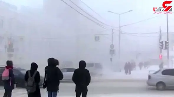 یخ زدن جالب نودل و چنگال در سرمای هوا+فیلم