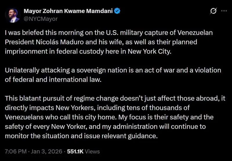 توییت زهران ممدانی شهردار نیویورک