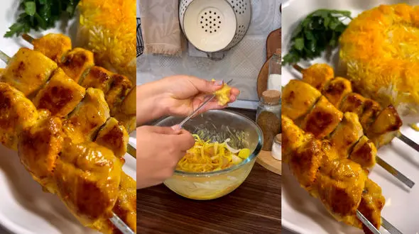 ببینید / طرز تهیه جوجه کباب تابه ای نرم و خوشمزه + فیلم