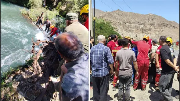 پیکر پدر و پسر غرق شده در رودخانه هراز پیدا شد