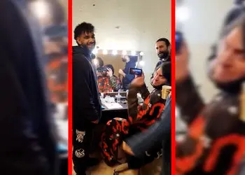 فیلم رپ‌خوانی امیرحسین فتحی با شایع در اتاق گریم