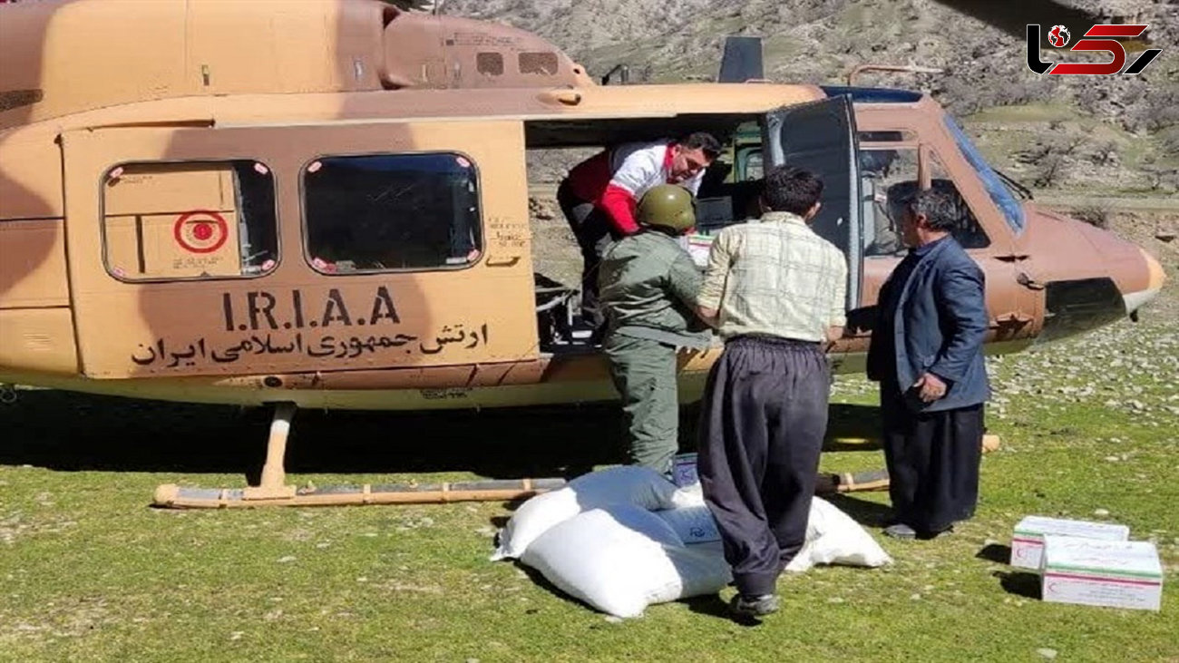 امدادرسانی هوایی به ساکنان ۶ روستای محاصره در برف دزفول