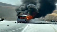 فیلم انفجار آمبولانس مرگبار در تصادف با وانت ! / 2 کشته در جاده مهاباد