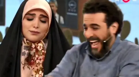 فیلم ذوق و خوشحالی محسن کیایی از ناراحتی مژده لواسانی / خدا را شکر میکنم که تونستم بالاخره گریه شما را در بیارم !