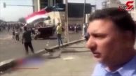 پلاتوی موبایلی از میان تظاهرات مردم عراق در میدان التحریر+فیلم