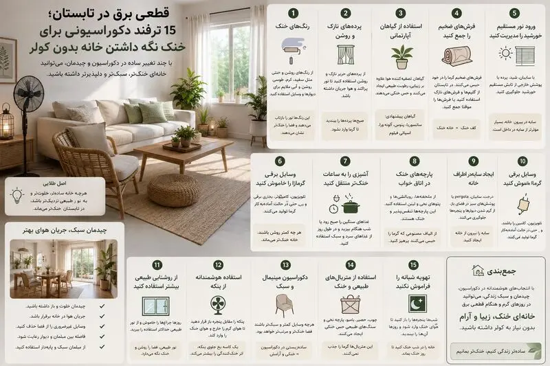 ۱۵ ترفند دکوراسیونی برای خنک نگه داشتن خانه بدون کولر