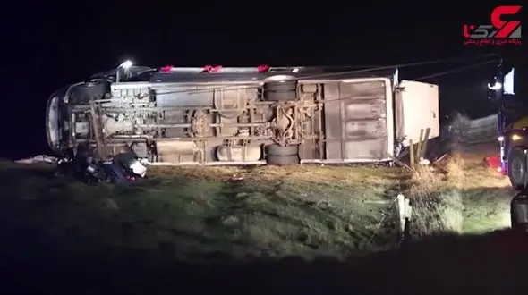 23 قربانی در واژگونی اتوبوس + فیلم