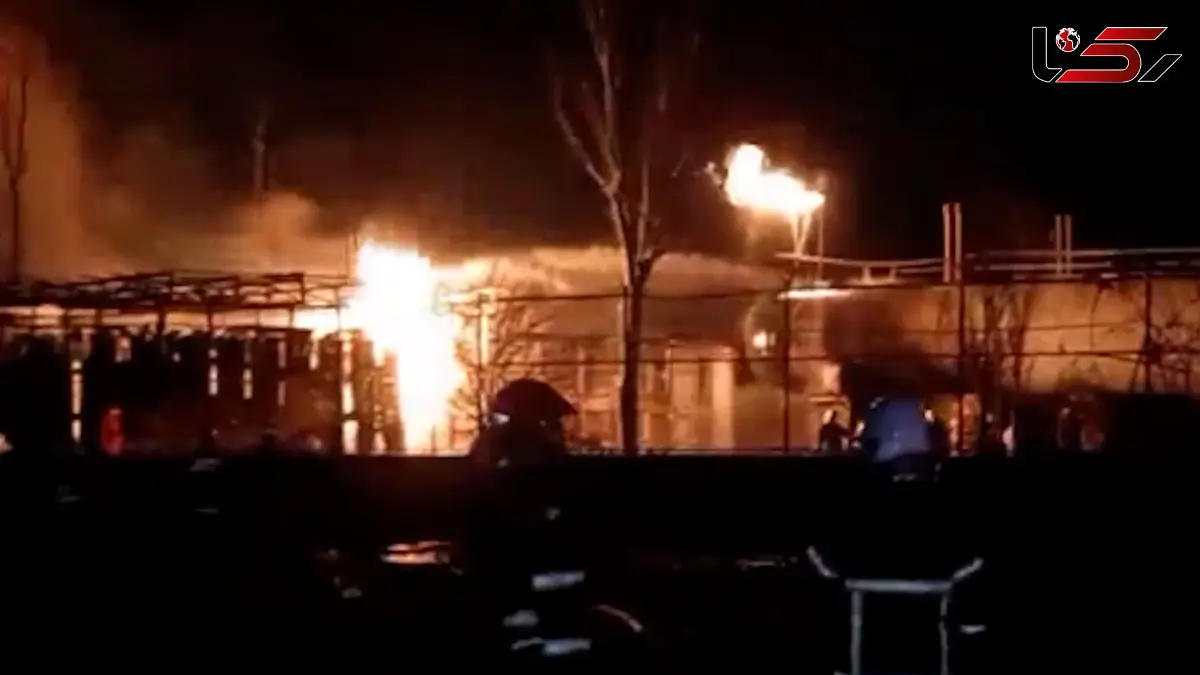 فیلم آتش سوزی در شرکت نیک گاز تبریز