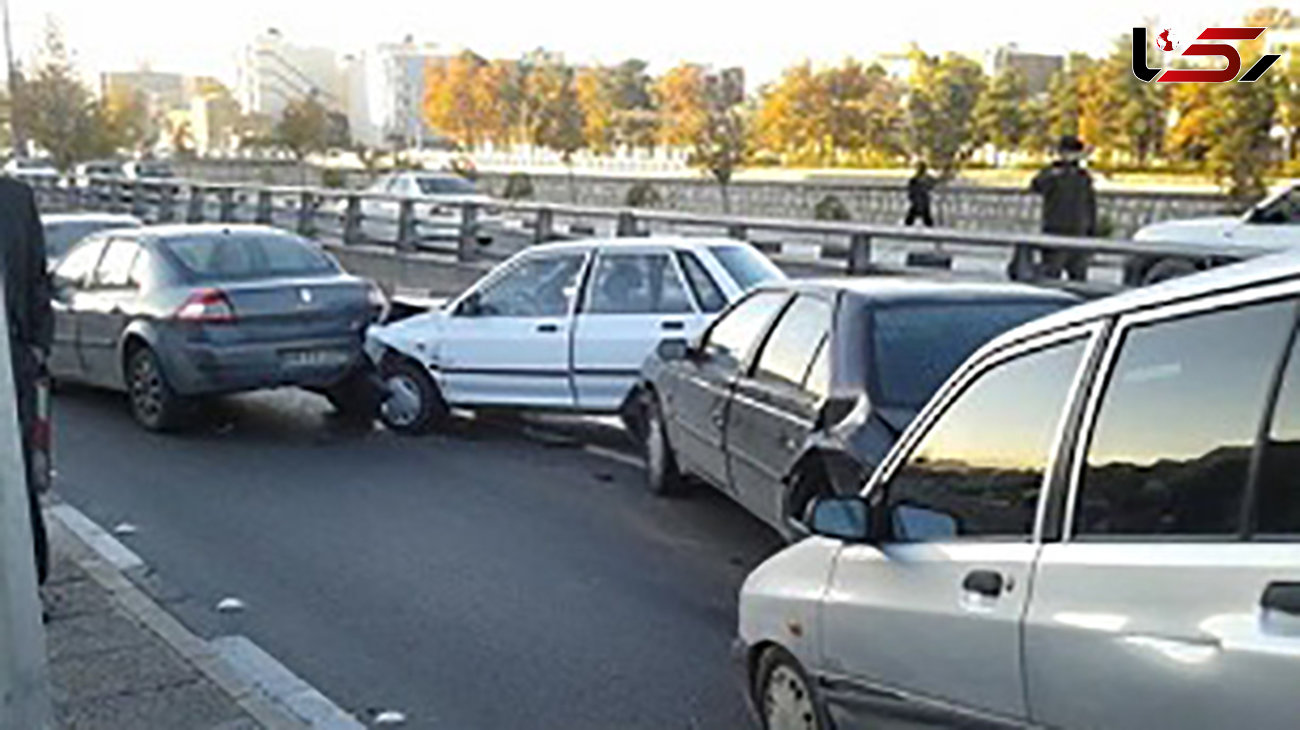تصادف زنجیره ای 12 خودرو در بزرگراه امام علی(ع) 